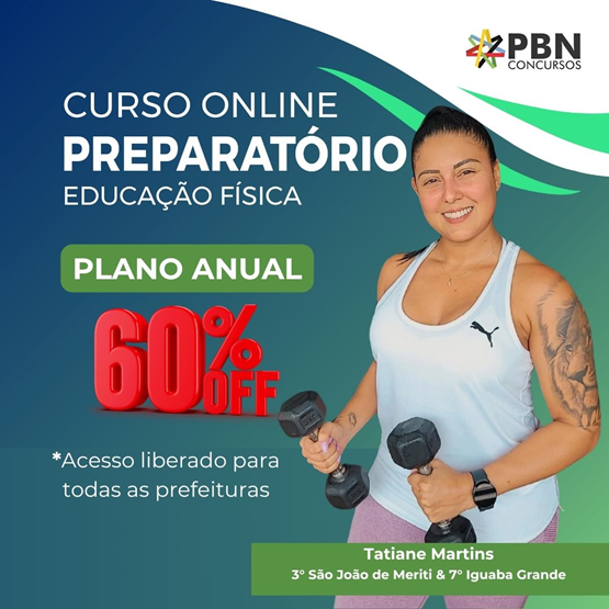 Preparatório para Concurso Educação Física Completo - Todas as Prefeituras do Rio de Janeiro* - 12 meses (ONLINE)